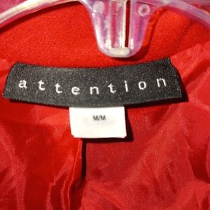 Knee-length red wool blend woman's coat